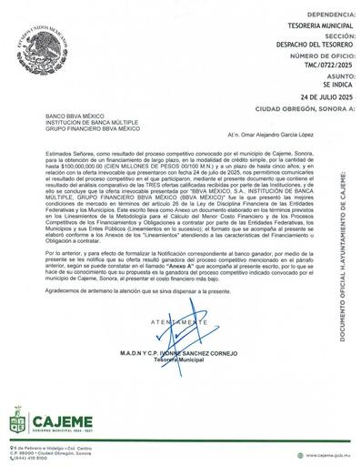 Fallo del crédito de los 100 millones